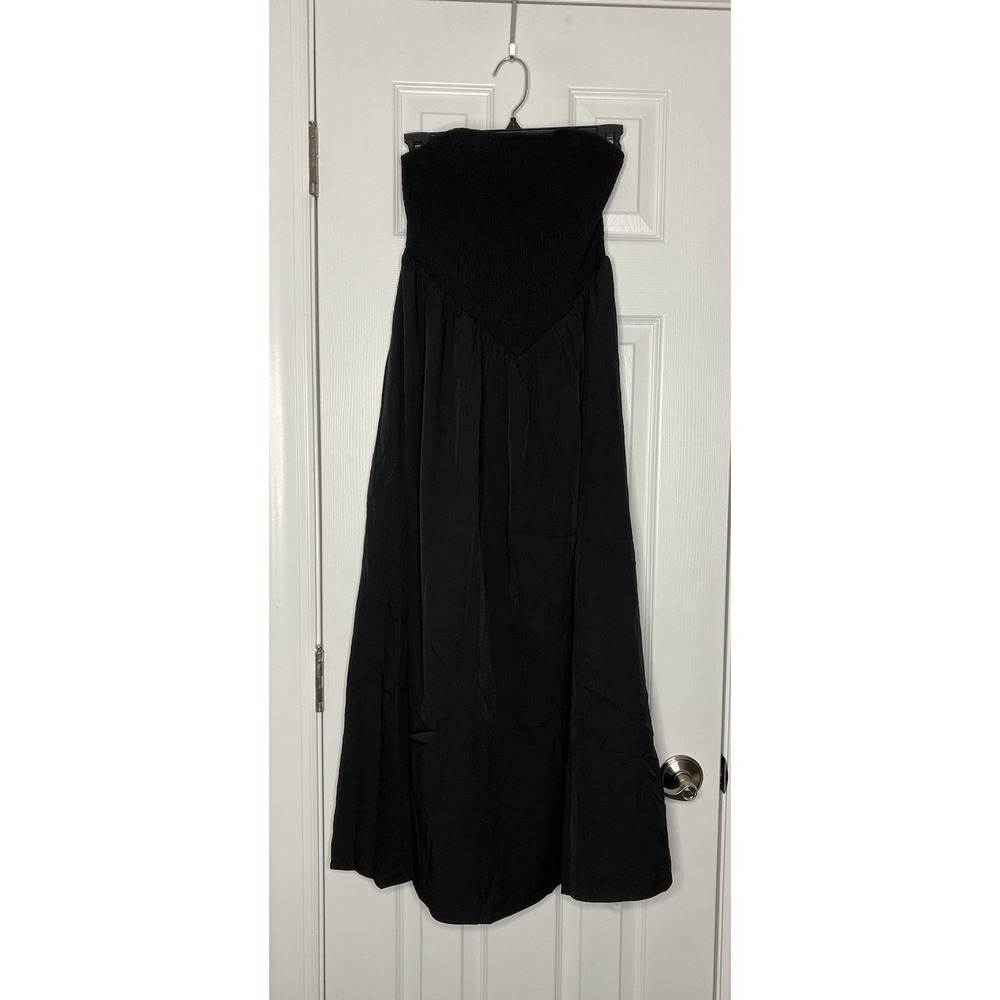 Uryiao Women's Strapless Midi Dress Black Small‎ New
